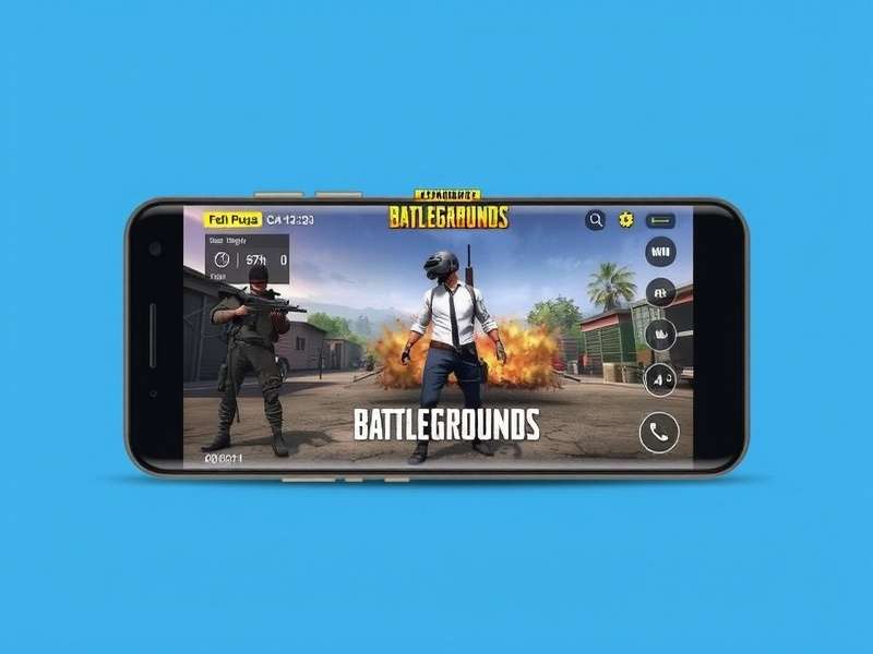 PUBG Mobile gameplay on mobile device with controller