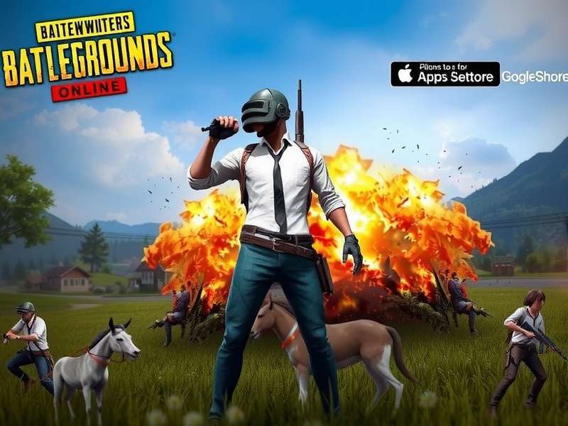 PUBG Mobile gameplay action scene with soldiers and parachutes